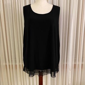 Cato Black Chiffon Hem Blouse
